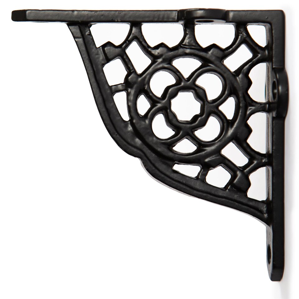 image 1 of Hammer & Tongs Honeycomb Iron Shelf Bracket - D100mm - Black
