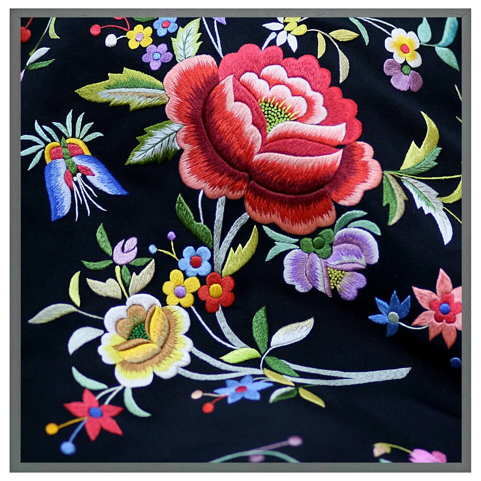 image 1 of Vibrant flowers (Picutre Frame) White | L