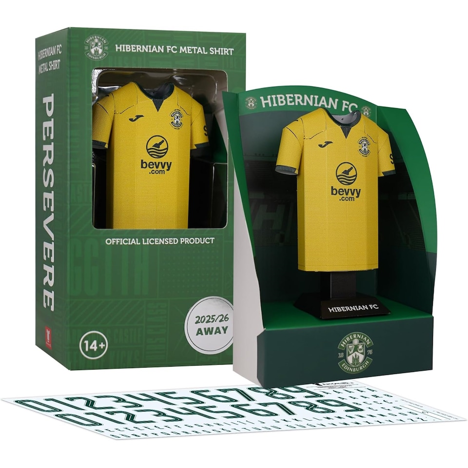 image 1 of RadStuff Metal Alloy Football Shirt - Hibernian FC Away Kit 2025/26