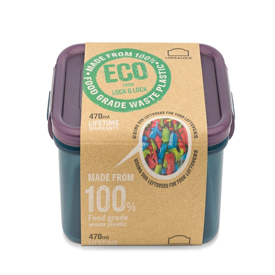 image 1 of LocknLock Eco Food Container Recycled Rectangular Lunch Storage Box - 470 ml
