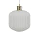 image 7 of Bento - White Ribbed Glass with Satin Brass Pendant Fitting | Gold | White | 1