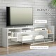 image 5 of HOMCOM TV Cabinet Unit w/ Wall-Mounted Shelf, Open Shelves Black and Brown White