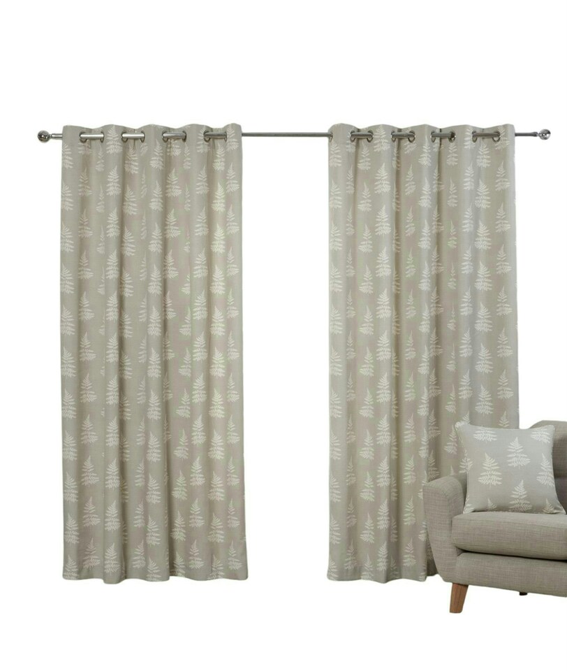 image 1 of Esher Eyelet Curtains - Grey - 117cm x 229cm