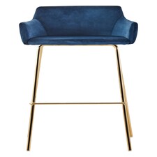 Tamzin Blue Velvet Low Back Bar Chair Blue