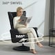 image 5 of HOMCOM Swivel Recliner Chair with Footstool and Adjustable Back, Black 
