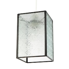 Vintage Traditional Bronze Pendant Shade with Clear Moroccan Glass Clear