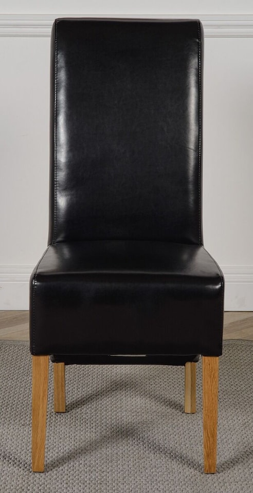 image 1 of Montana Leather Dining Chairs for Dining Room or Kitchen | Black | Black