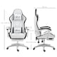 image 3 of Vinsetto Computer Gaming Chair, PU Leather Office Desk Chair with Footrest, Swivel Wheels, 135 Reclining Back, Lumbar Support, Headrest for Home, White and Black