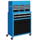 image 1 of HOMCOM Tool Chest, Metal Tool Cabinet on Wheels with 6 Drawers, Pegboard, Top Chest and Roller Cabinet Combo, 61.6 33 108cm, Blue | Blue | Black | 1