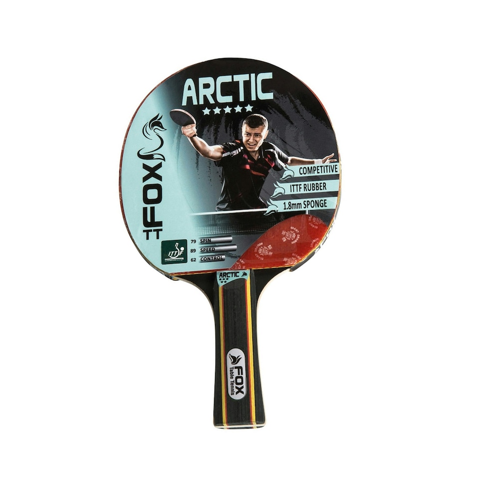 image 1 of Fox TT Unisex Adult Arctic 5 Star Table Tennis Bat - Black/Red - One Size