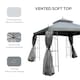 image 6 of Outsunny 3Mx3M Garden Gazebo Double Top Outdoor Canopy Patio Event Party Wedding Tent Backyard Sun Shade with Netting  Grey
