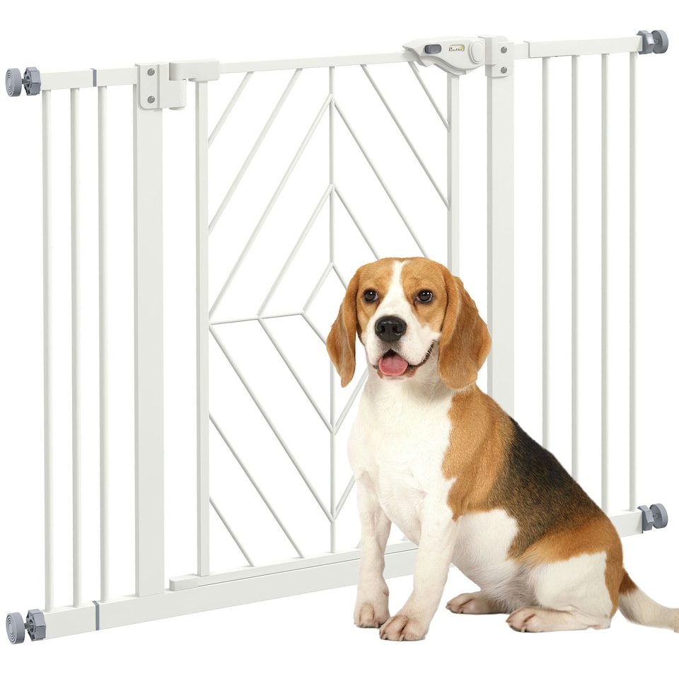 image 1 of Pressure Fit Safety Gate w/ Auto Closing Door, Double Locking, 74-100cm Openings