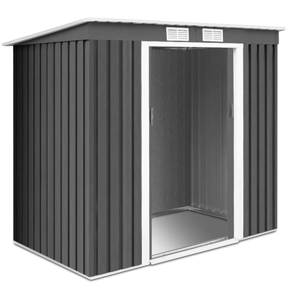 image 1 of 7FT x 4FT Outdoor Storage Shed Large Tool Utility Storage House W/Sliding Door