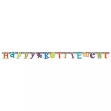 Amscan Illustrated Letter Retirement Banner - Multicoloured - One Size