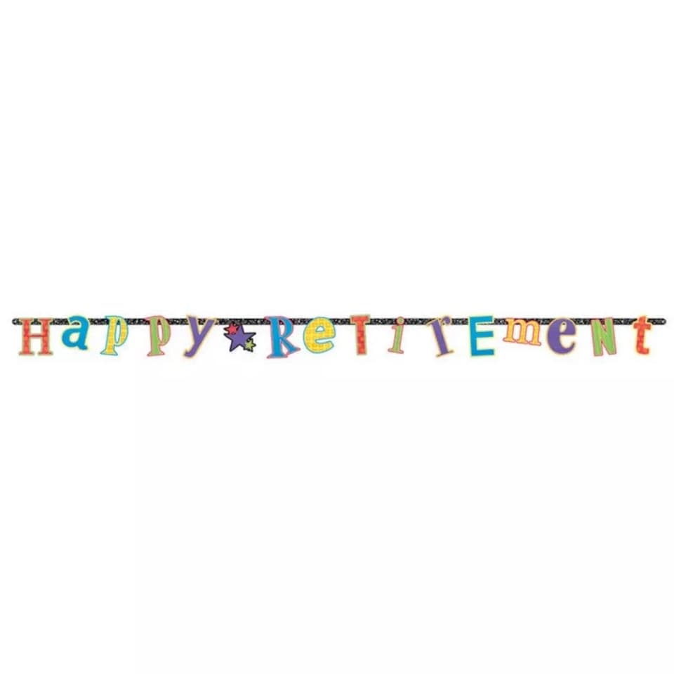 Amscan Illustrated Letter Retirement Banner - Multicoloured - One Size