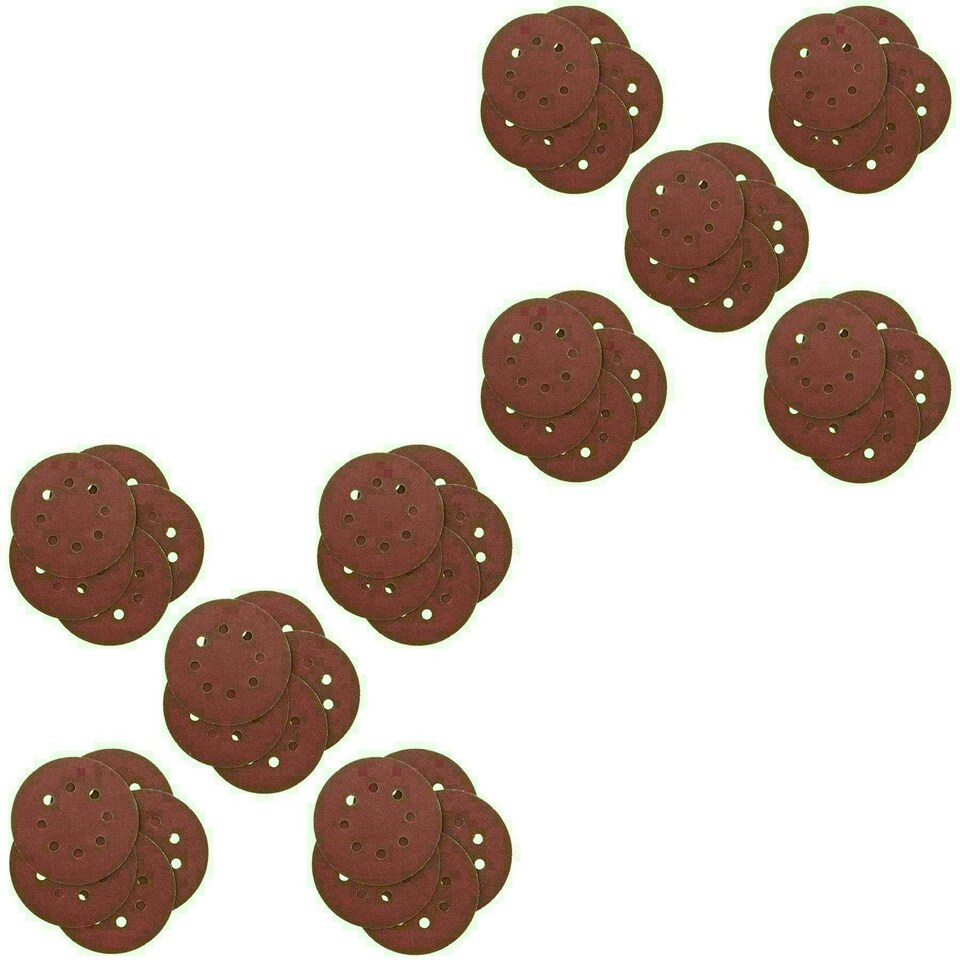 image 1 of 125mm 5" Hook And Loop Sanding Sander Abrasive DA Discs Coarse 60 Grit 50pc