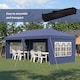 image 4 of Outsunny 3 x 6m Garden Pop Up Gazebo, Height Adjustable Marquee Party Tent with Sidewalls, Storage Bag, Blue