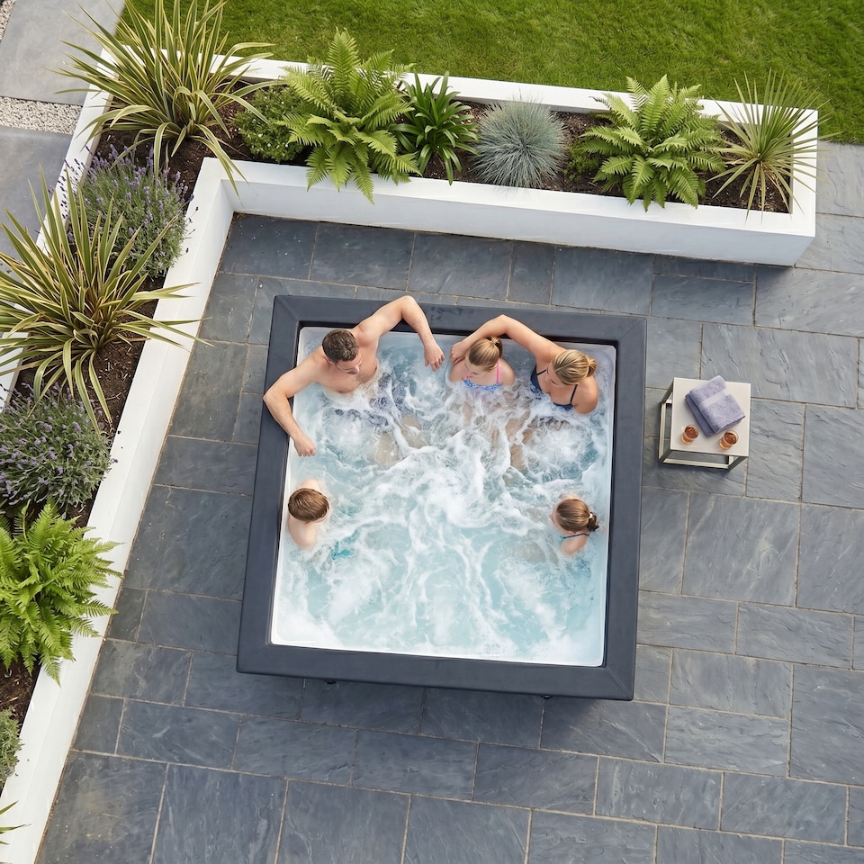 image 1 of Wave Garda 4 Person Eco Foam Hot Tub, Pebble White