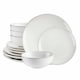 image 1 of Cooks Professional 12pc Nordic Stoneware Dinnerware Set 4 Person Plate & Bowl Setting | White