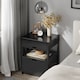 image 4 of SoBuy Bedside Table with 2 Drawers & Shelf, Black, 17.3x14.9x22.0 inches, 11.45 kg - FRG258-SCH
