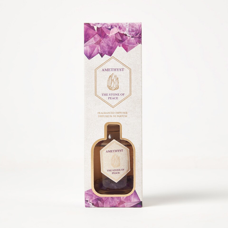 image 1 of Homescapes Amethyst Crystal Reed Diffuser – Lavender Scent