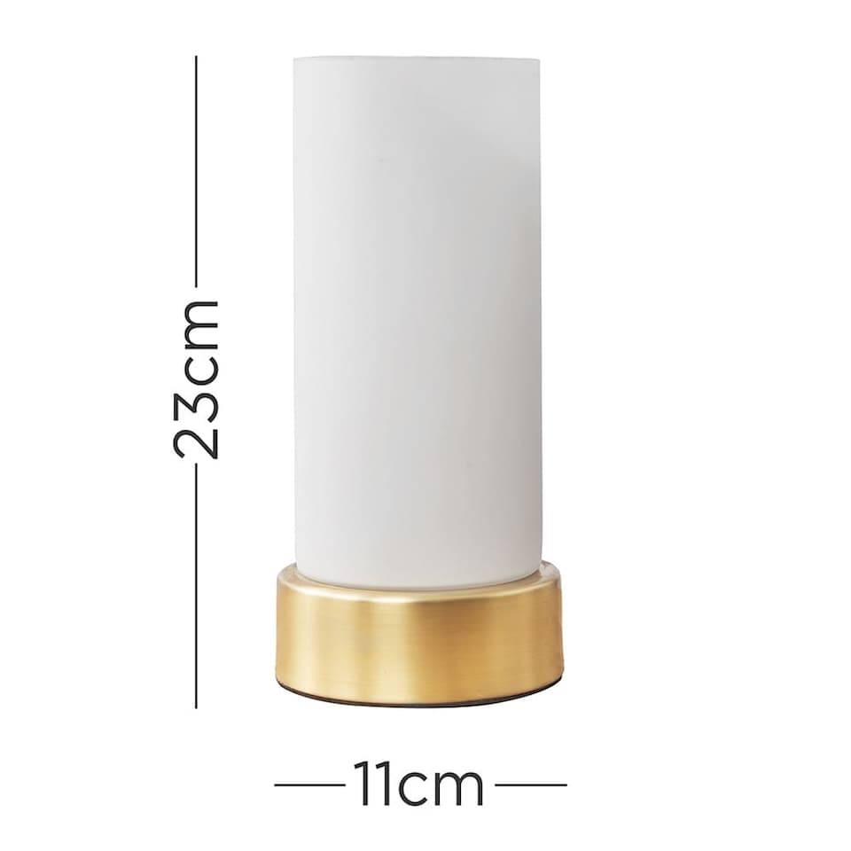 image 1 of ValueLights Dimmable Brushed Gold Table Lamp and E14 Candle LED 5W Warm White 3000K Bulb