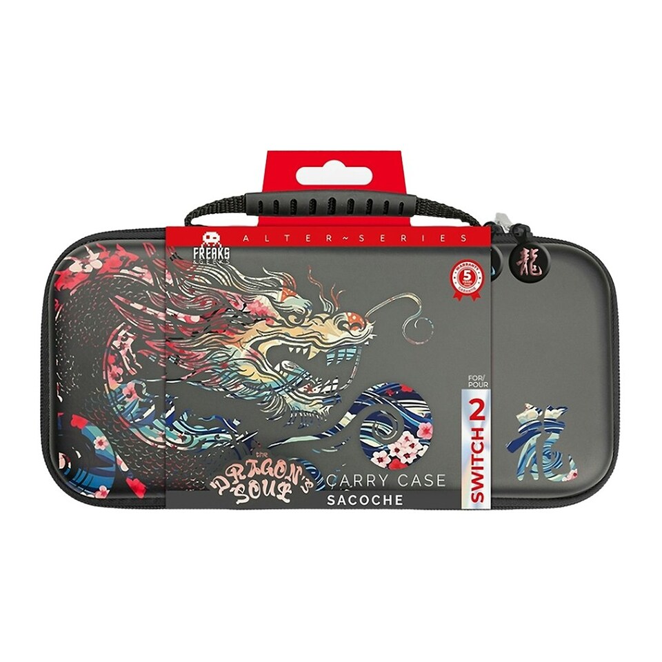 image 1 of Freaks and Geeks Dragon Blossom Nintendo Switch 2 Case Grey