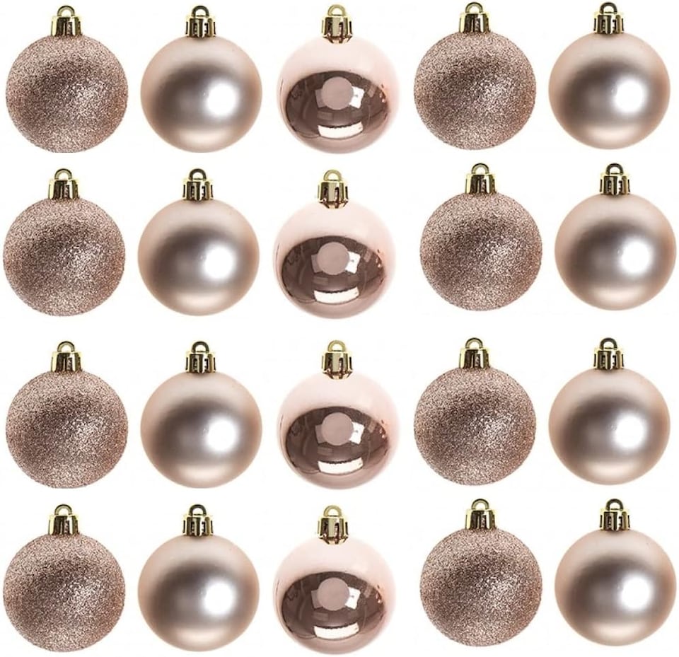 image 1 of 50mm/24Pcs Christmas Baubles Shatterproof Rose Gold,Tree Decorations
