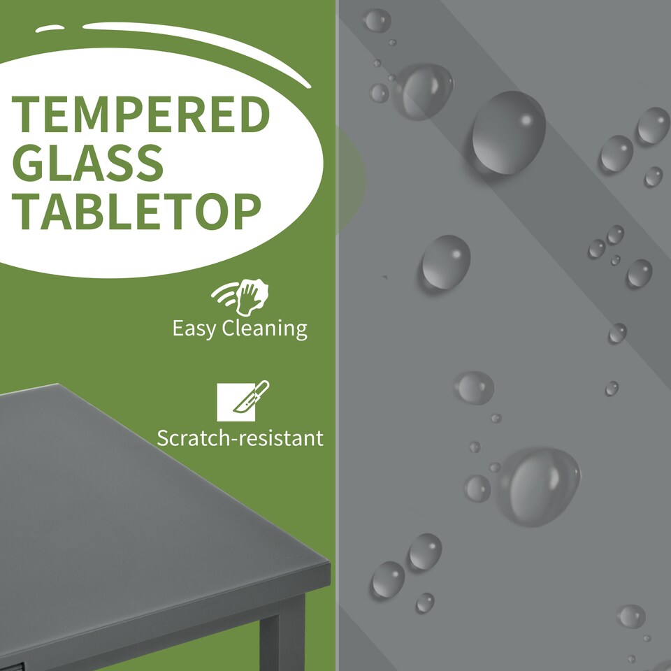 image 1 of Outsunny 246 cm Extending Garden Table, Rectangle Outdoor Dining Table for 6 8, Aluminium Frame for Patio, Balcony Charcoal Grey