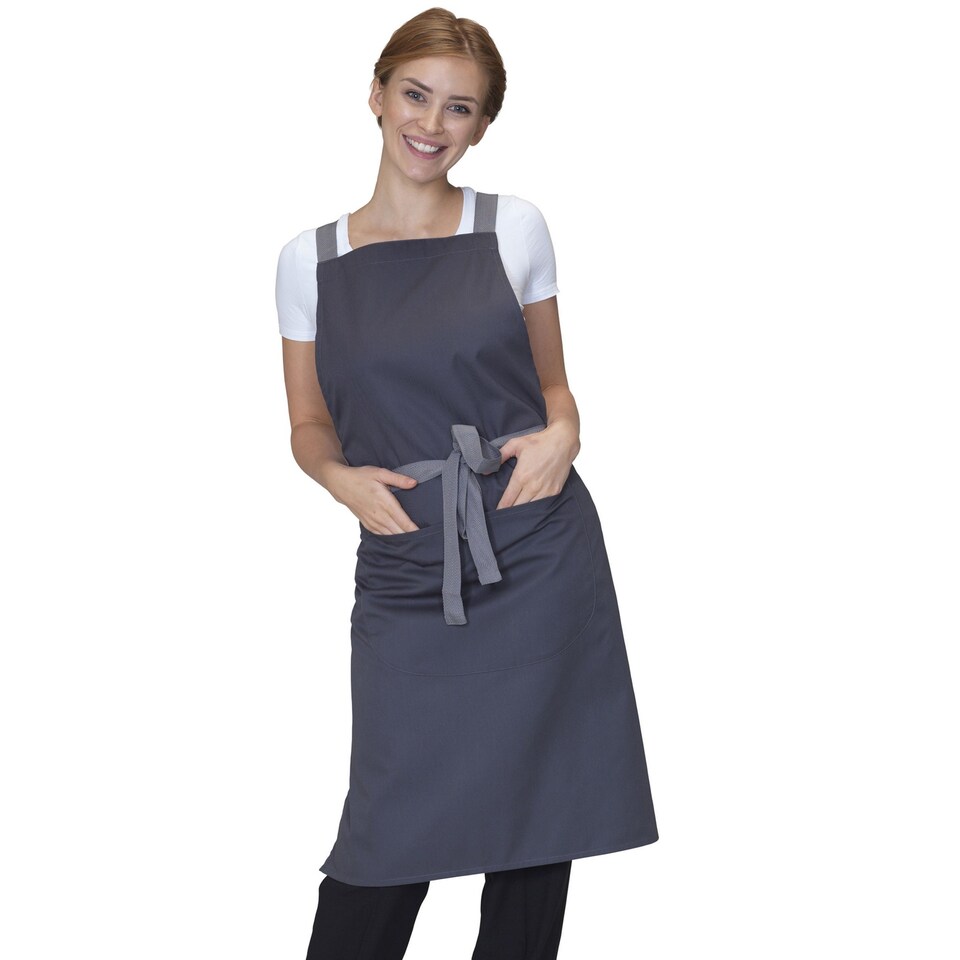 Dennys Cross Back Full Apron | Grey | Storm Grey | One Size | 1