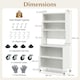 image 2 of COSTWAY 6-Tier Kitchen Pantry Cabinet Buffet Cabinet White White