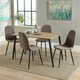 image 1 of Core Products Aspen Dining Set - Rectangular Table and Four Brown Fabric Upholstered Chairs, H75.0cm x W80.0cm x L120.0cm Brown