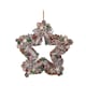 image 9 of 45cm Frosted Hanging Christmas Star Wreath with Red Jingle Bells & Wooden Stars