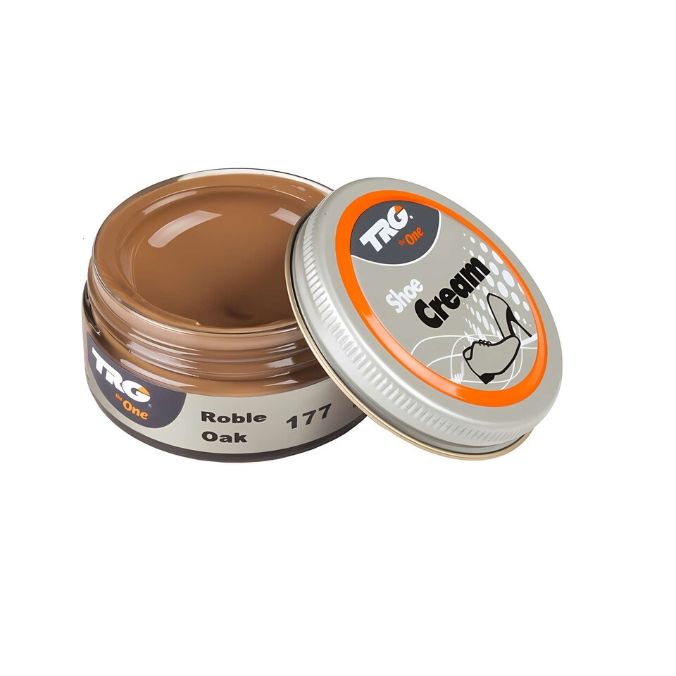 image 1 of TRG Shoe Cream - Polish and Leather Care for Shoes, Boots and Footwear 50ml | Brown | Oak