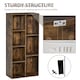 image 4 of HOMCOM 3 Tier Bookshelf, Modern Cube Bookcase with 7 Open Storage Compartments, Freestanding Display Storage Unit for Living Room, Bedroom, Study, Rustic Brown