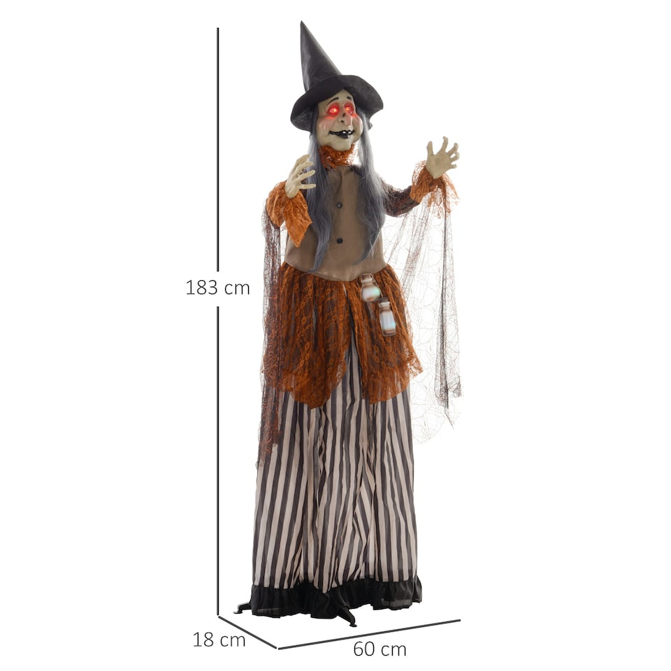 image 1 of HOMCOM Outdoor Halloween Animatronic with Sound Activated, Light Up Eyes