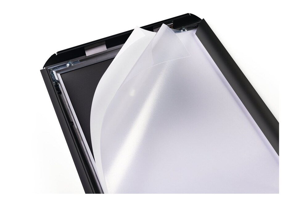 image 1 of Durable Aluminium Snap Frame Retail Clip Poster Holder Notice Board | A5 Black