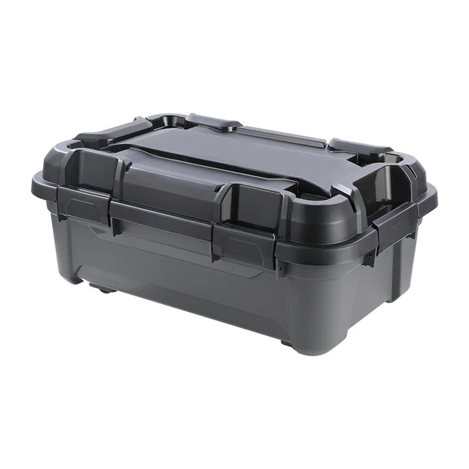 image 1 of 2 x 18 Litre Indoor Outdoor Heavy Duty Black Storage Bunker Trunks Ideal For DIY Use Tradesman & Handyman Black
