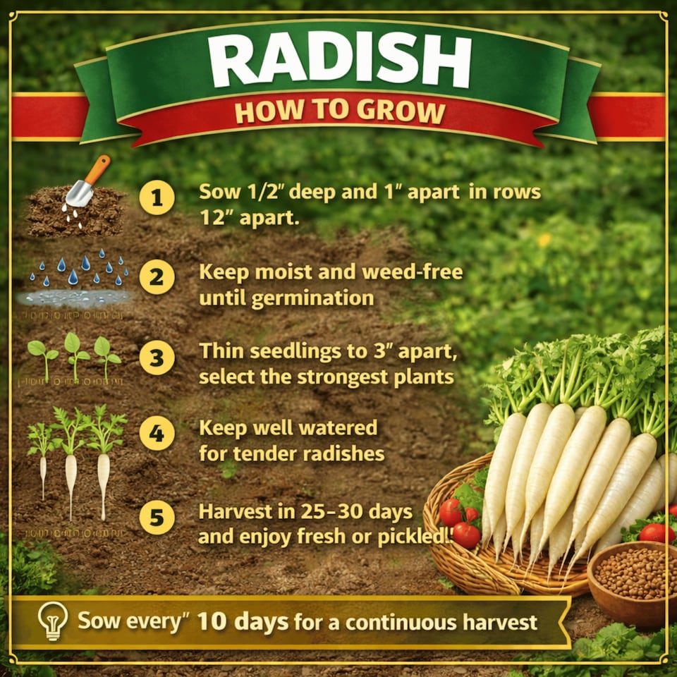 White Long Icicle Radish Seeds - Tesco Groceries