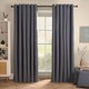 image 1 of OHS Woven Textured Blackout Eyelet Curtains, 66x90" - Charcoal
