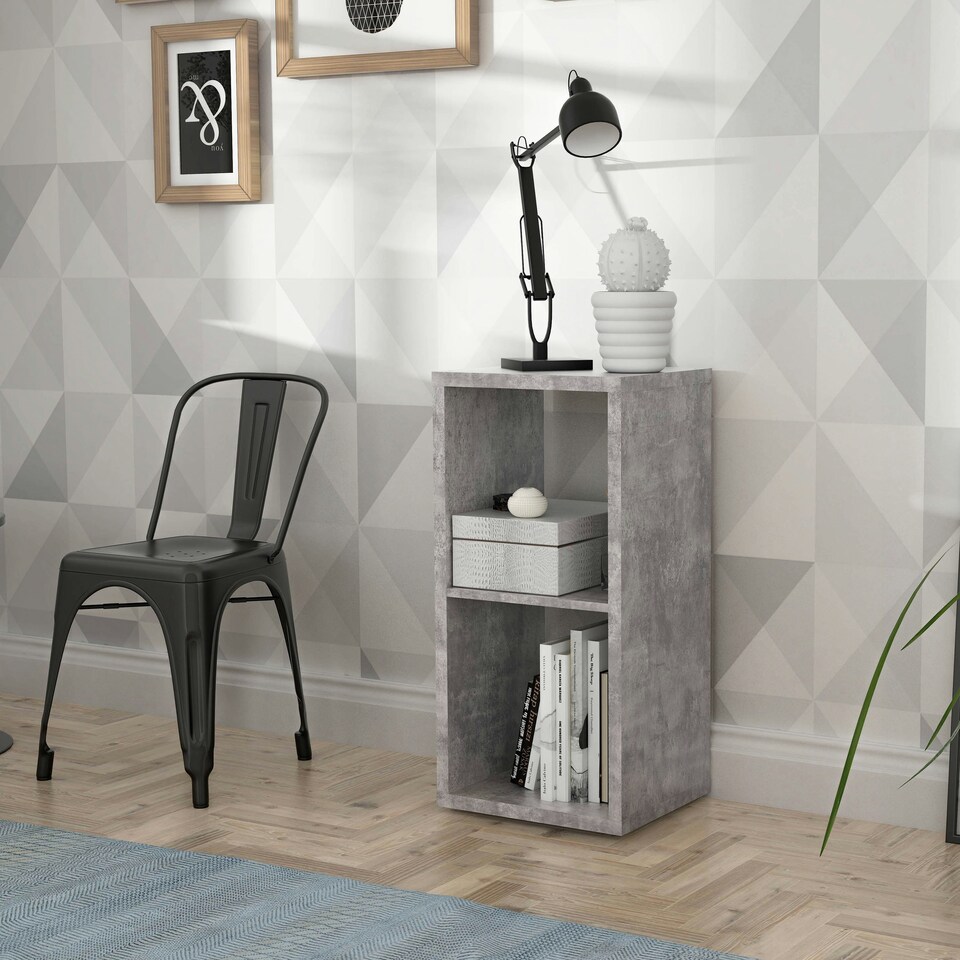 image 1 of Mauro 1 Shelf Storage Unit in Concrete Grey