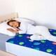 image 1 of Toddler Potty Training Bed Pad with Tucks - Soft Waterproof Bedwetting Pee Protector Mat for Kids - Multi-Layer Non-Slip Washable Absorbs Up to 2000ml 90 x 85cm Blue | Astronaut | Single