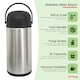 image 2 of Oypla 5L Stainless Steel Airpot Insulated Vacuum Thermal Flask Jug