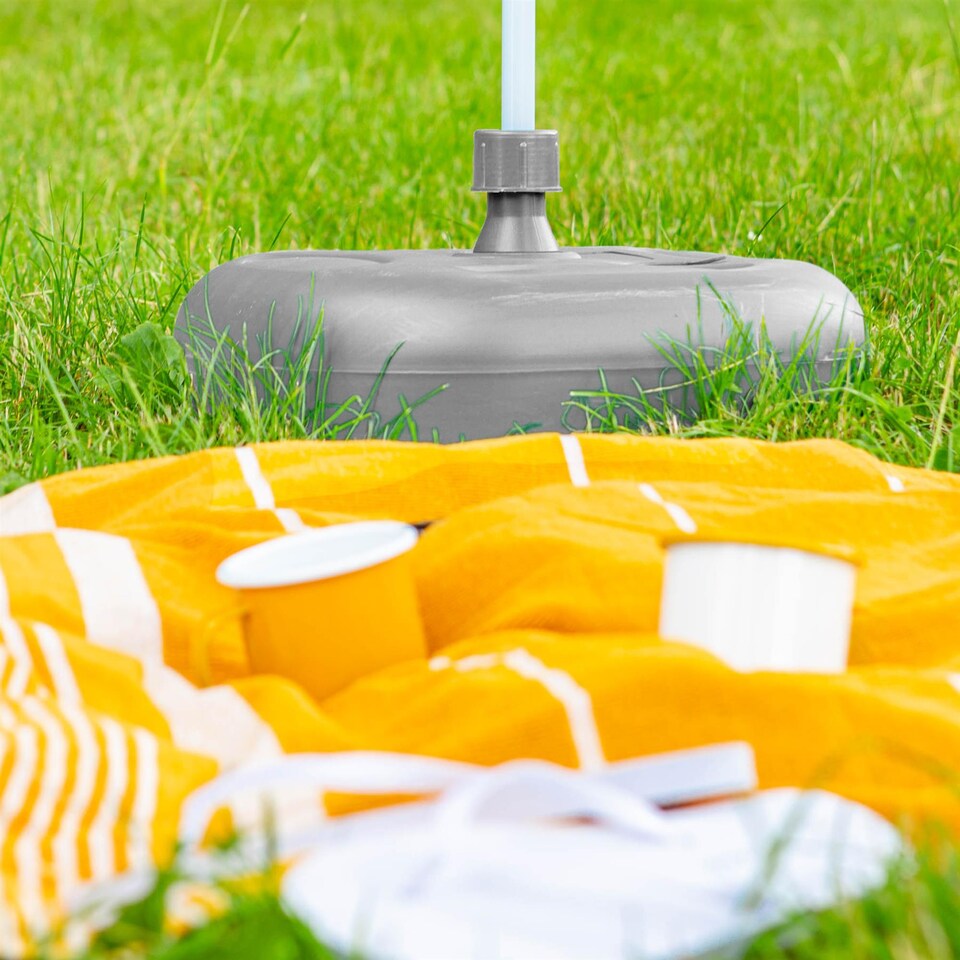 image 1 of Harbour Housewares Plastic Fillable Parasol Base - 20 Litre - Grey