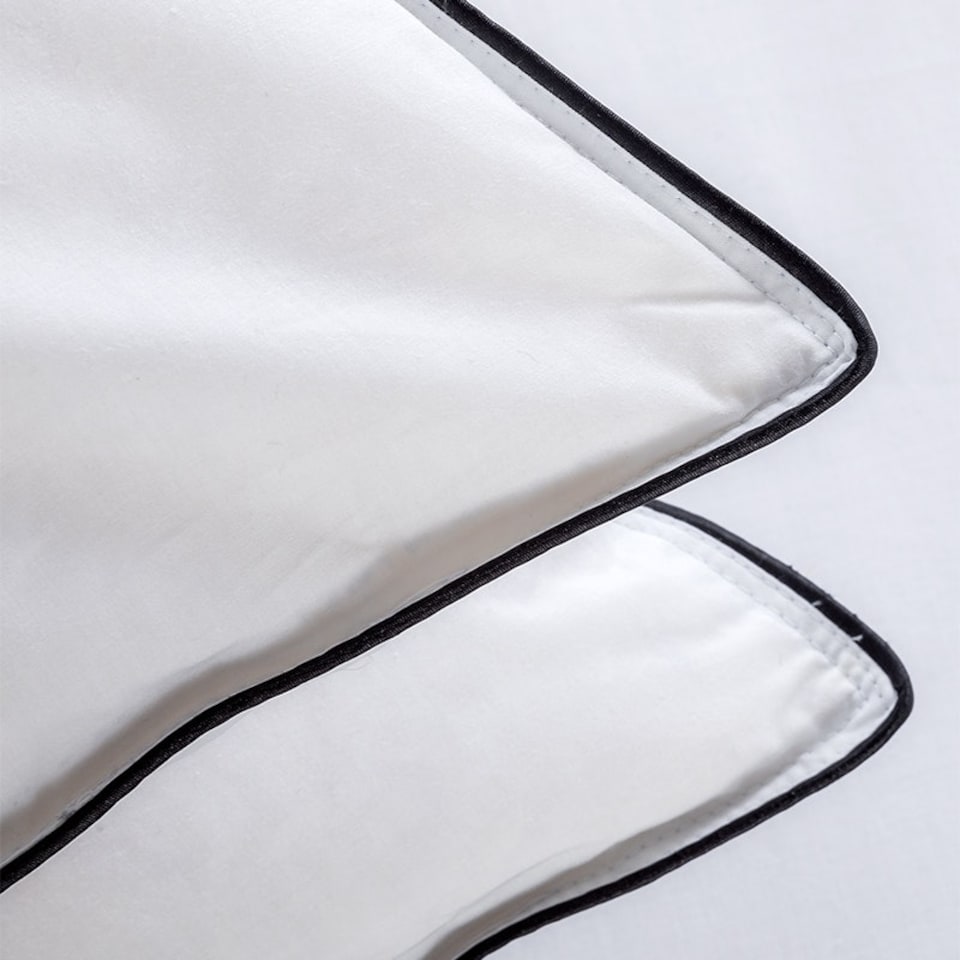 image 1 of Duck Feather Pillow Pair 100% Cotton Soft Cover Luxury Sleep White