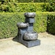 image 2 of Primrose Tavira Tiered Bowls Stone Effect Water Feature With LEDs Grey 66cm