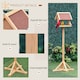 image 5 of PawHut Wooden Bird Feeder w/ Cross-shaped Support Feet Weather Resistant Roof
