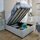 image 3 of Magenta Ottoman Plush King Bed Frame - Beige
