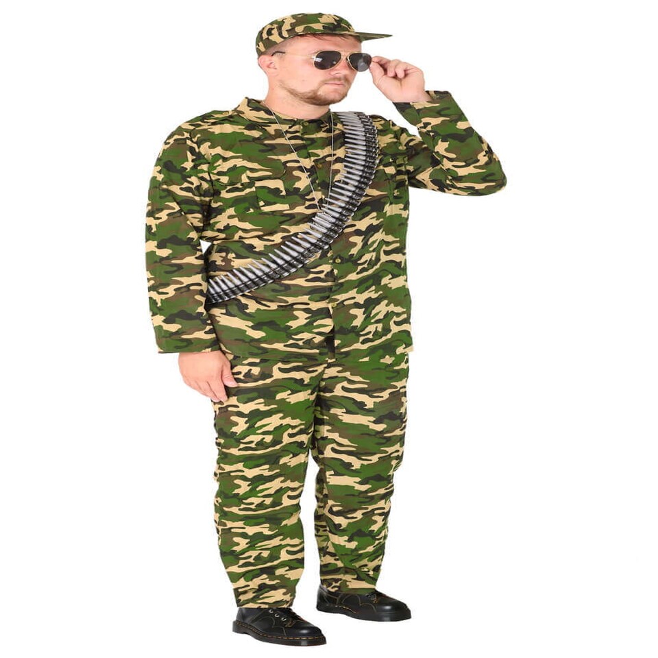 image 1 of Army Man Costume Green | XL