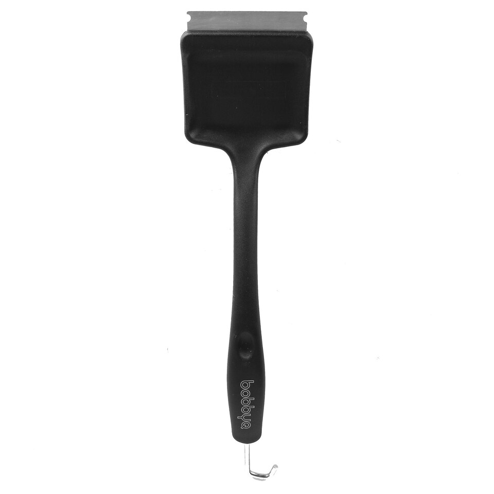 image 1 of BobbyQ Black BBQ Grill Cleaning Brush Scrubber & Scraper - Outdoor Barbecue Grilling Cleaning Barbecue Brush with Hook - 49cm